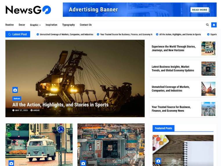 NewsGo a fast, clean, modern-looking Best Responsive News Magazine WordPress theme